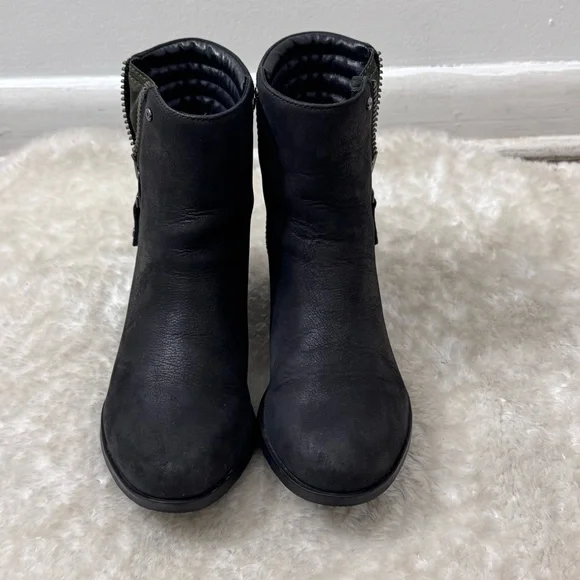 Sorel Danica Waterproof Black Leather Ankle Booties Ss 8 - Picture 6 of 13